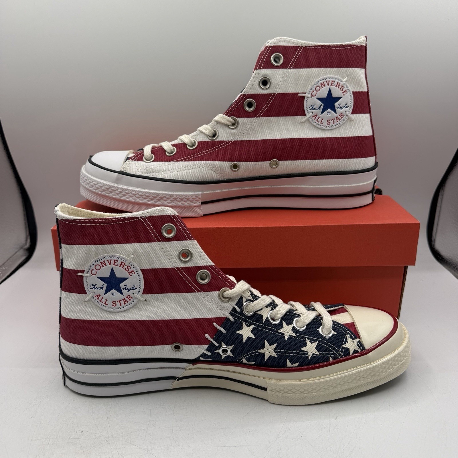 Converse Chuck 70 Archive Restructured Shoes Mens Sz 9.5 Usa Flag Stars Stripes